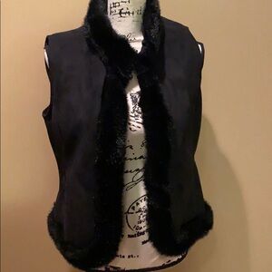 Ann Taylor black suede vest‎ XS